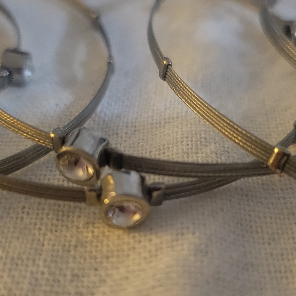 Elegant Silver & jeweled stacking Women's Bracelet
